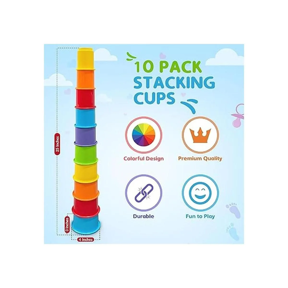 Arco Iris Stacking Nesting tazas Baby Set de_4