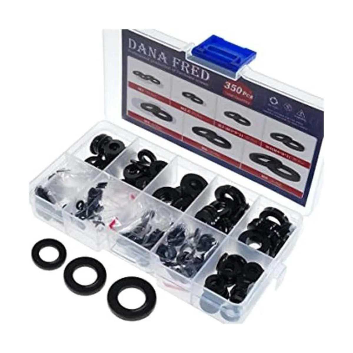 Arandela redonda plana de nylon negro espaciador de_1