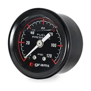 Grams Performance Manómetro de combustible de 120 psi cara_1