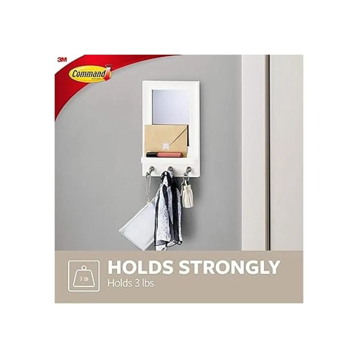 Command HOM24MQES 1 organizador con espejo y ganchos para_3