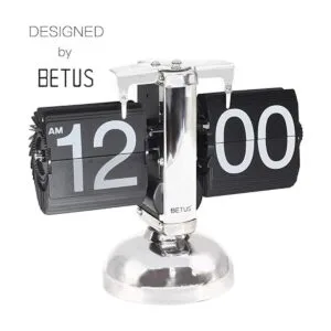 Betus Reloj de escritorio abatible estilo mecánico retro_2