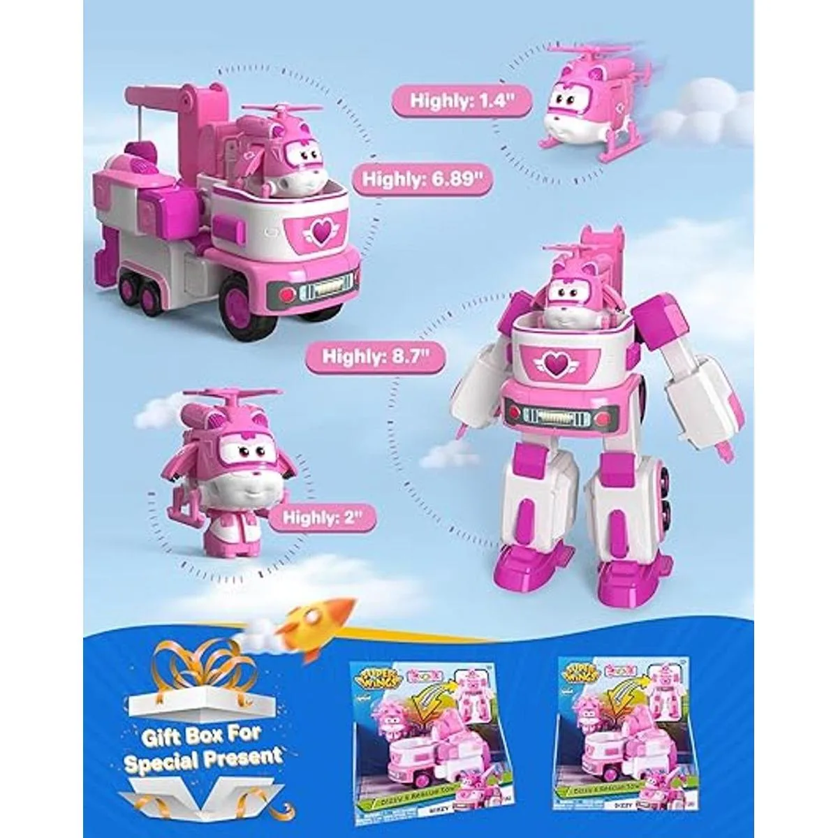 Super Wings Remolque de rescate de 7 pies con mini figura_5