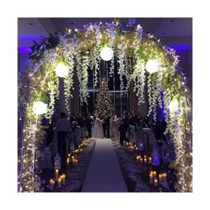 Guirnalda de flores tipo glicinias artificiales de seda_2