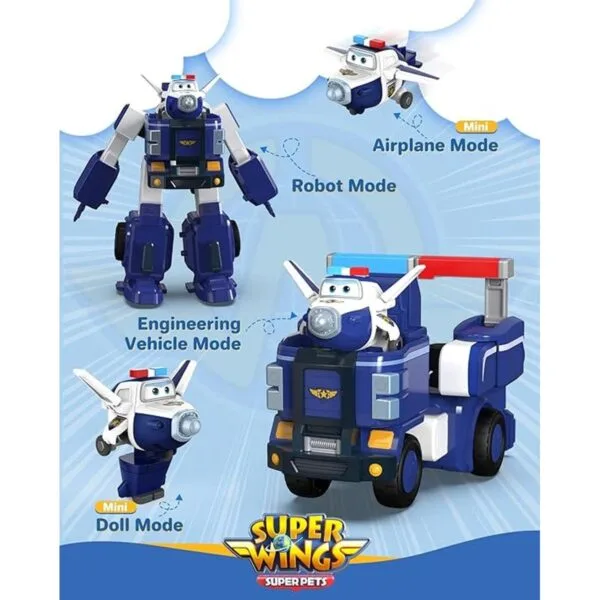 Super Wings Pauls Police Cruiser de 7 pulgadas con figura_2