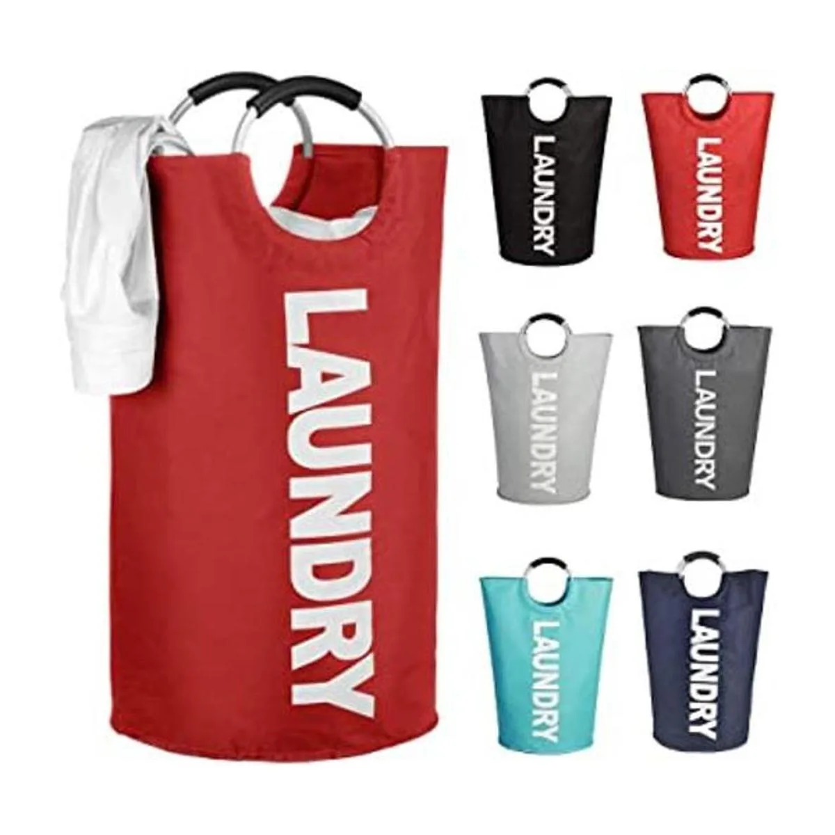 Mziart Bolsa para lavandería plegable con manijas de_1