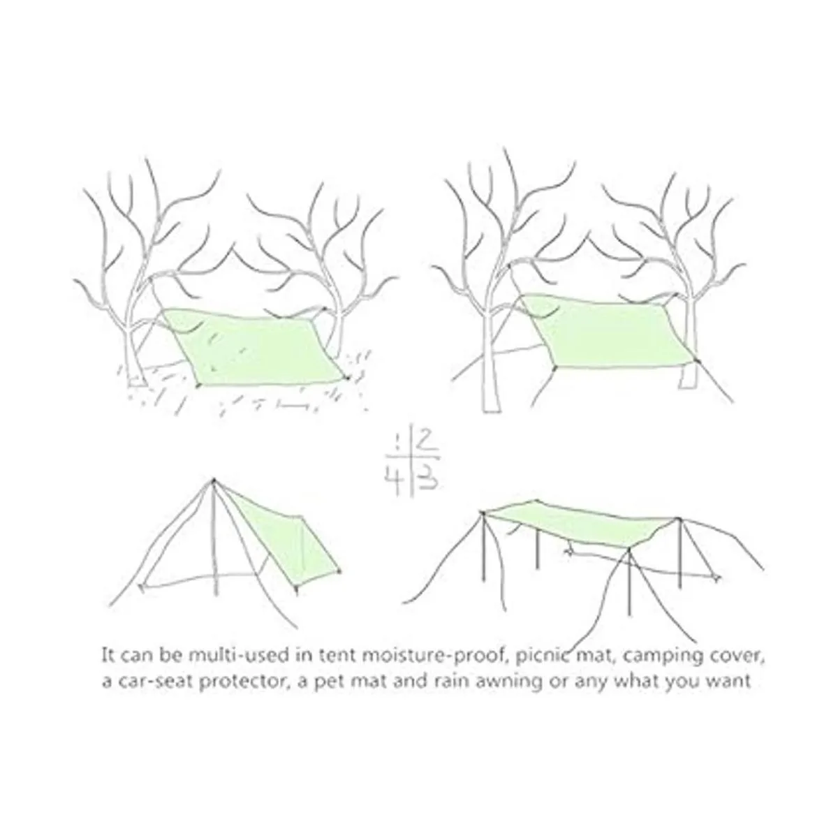 Lona de camping impermeable sin marca para picnic tienda_6