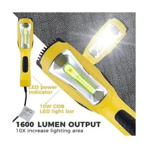 Aceland Luz de trabajo LED portátil con cable con mango de_2