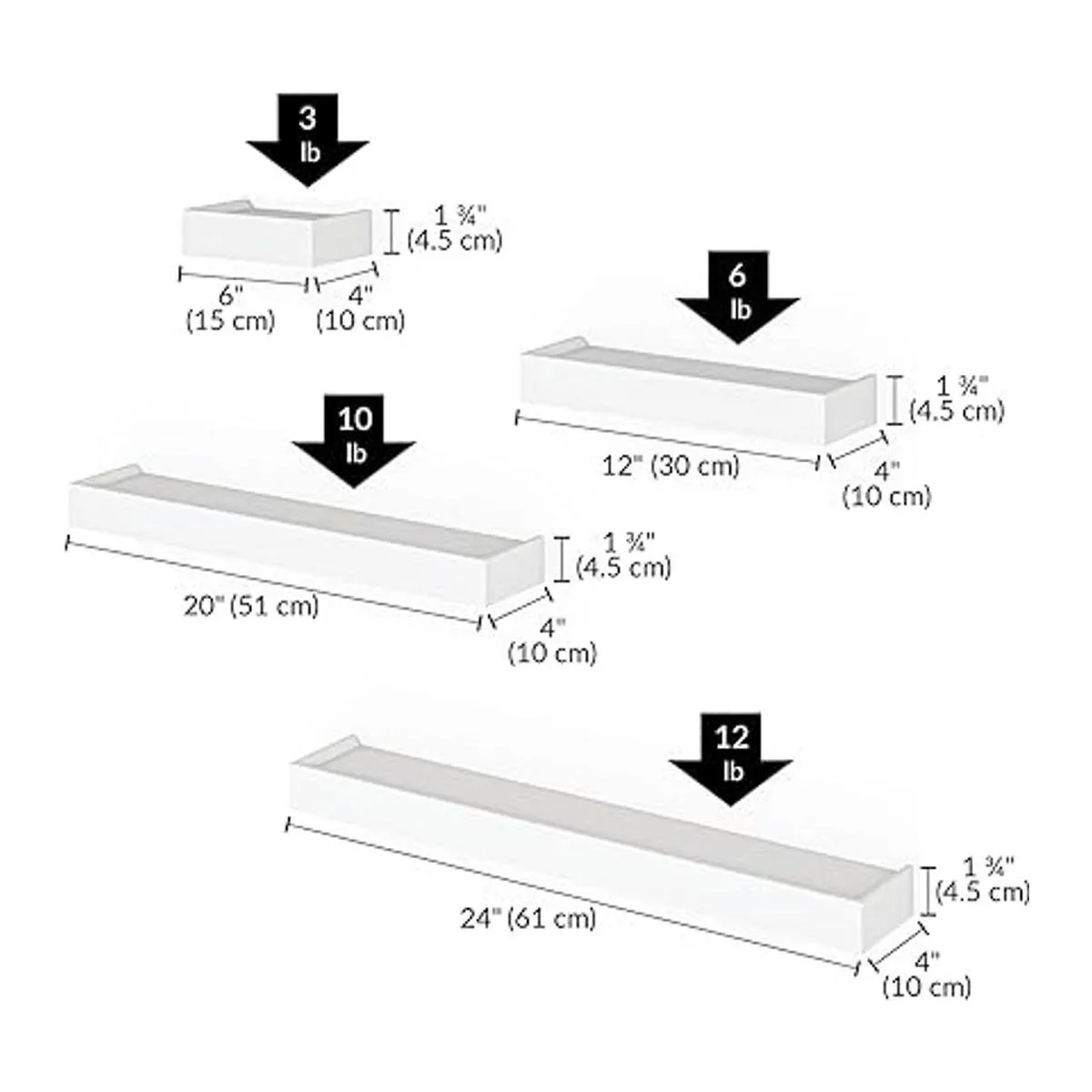 Ballucci estante para pared con repisas moderno juego de_3