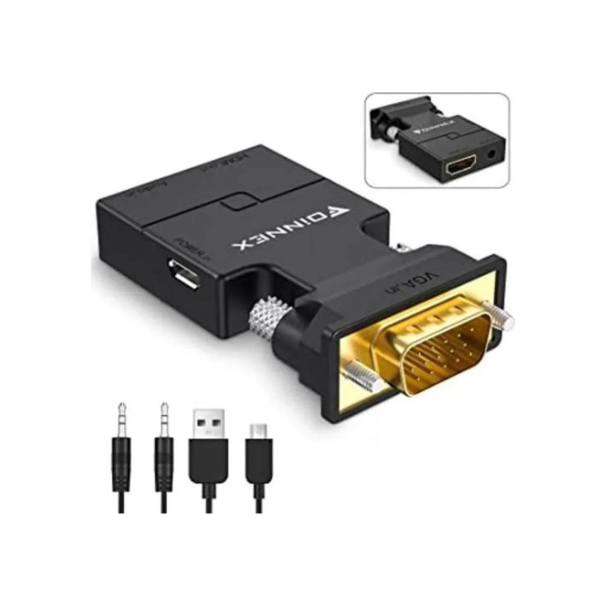FOINNEX Convertidor de adaptador VGA a HDMI con audio_1