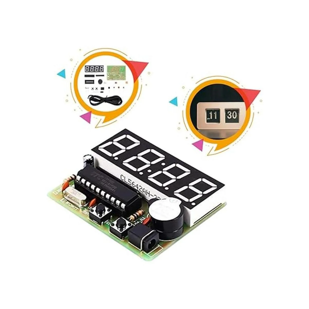 MiOYOOW Kits de reloj digital de 4 dígitos con PCB kit de_3