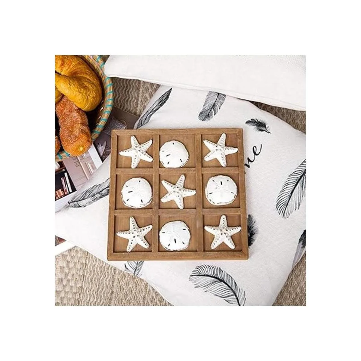 NIKKY HOME Juego de viaje de madera para playa Tic Tac_2