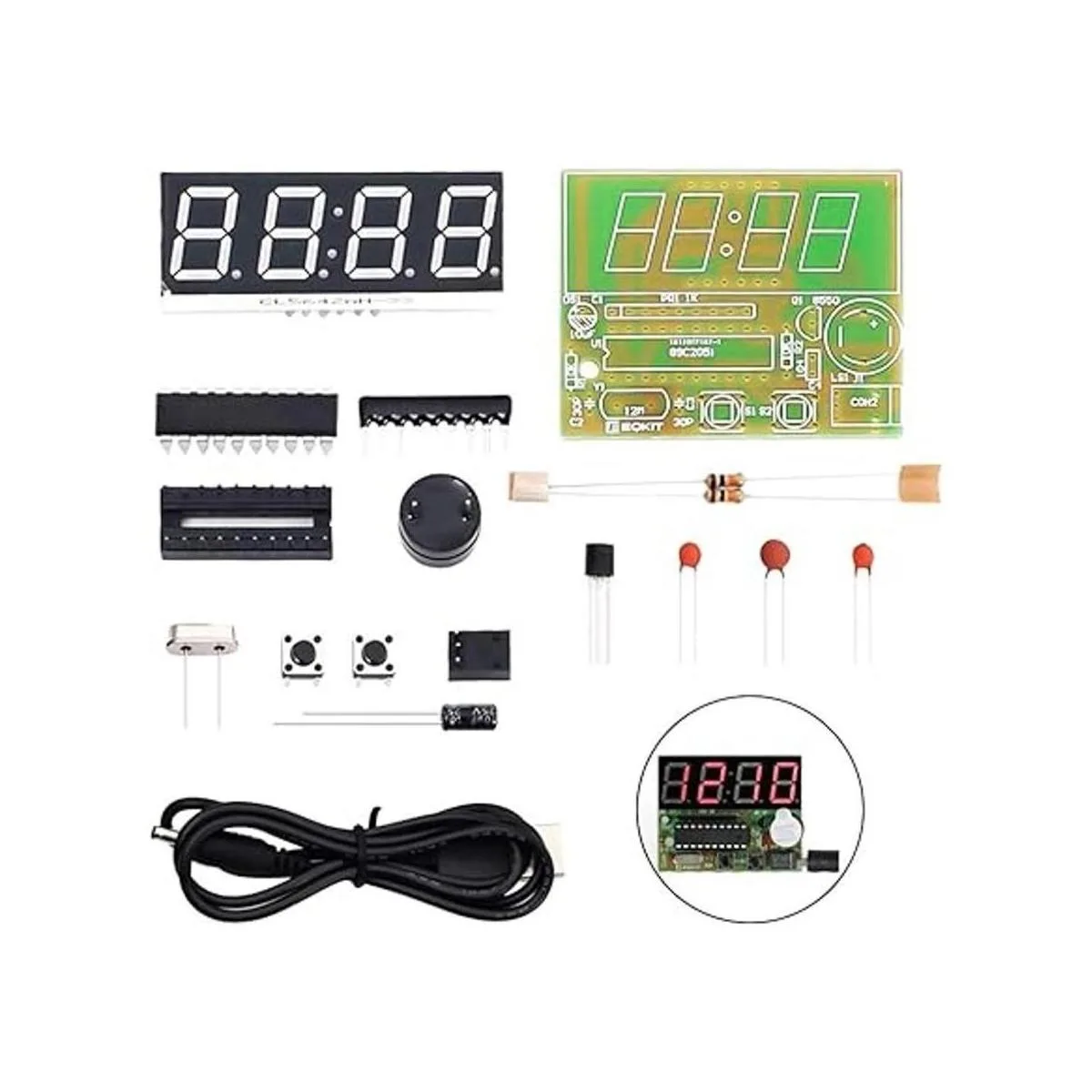 MiOYOOW Kits de reloj digital de 4 dígitos con PCB kit de_2