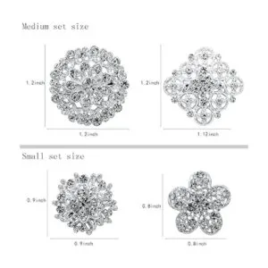 MEEJOA Juego de 24 broches de flores de cristal con_5