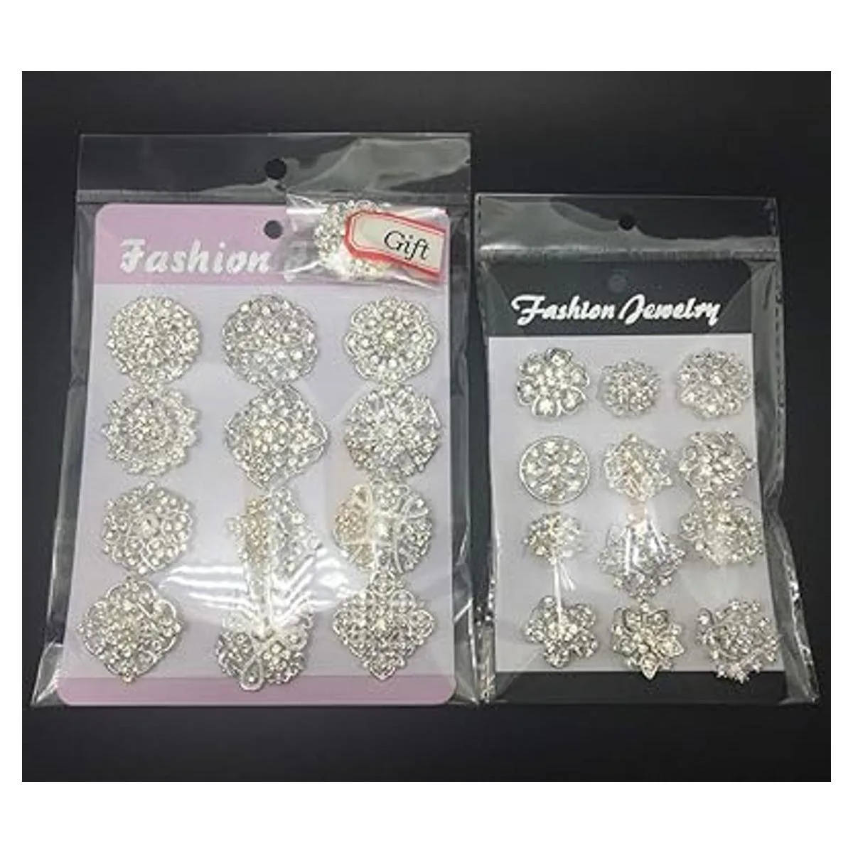 MEEJOA Juego de 24 broches de flores de cristal con_3