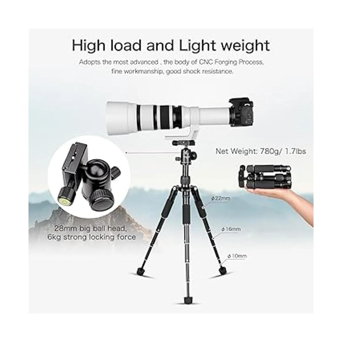 Koolehaoda Mini trípode portátil de aleación de aluminio_3