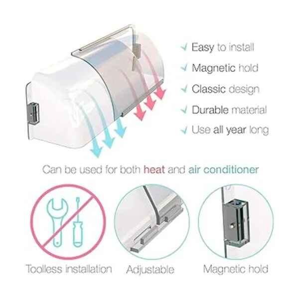 Home Intuition Deflector de aire magnético ajustable para_5