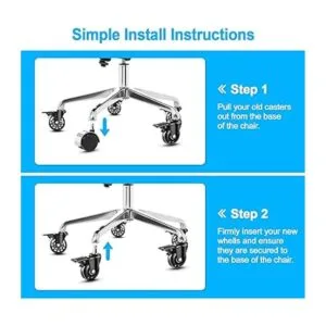 AGPTEK Ruedas para silla de oficina resistentes con_6