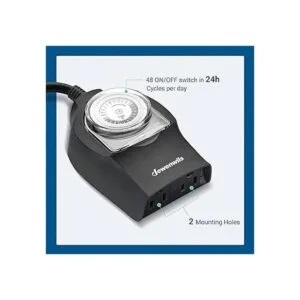 DEWENWILS Temporizador de exterior para luces impermeable_4