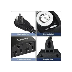 DEWENWILS Temporizador de exterior para luces impermeable_7