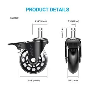 AGPTEK Ruedas para silla de oficina resistentes con_5
