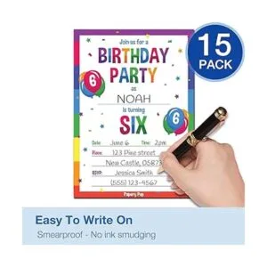 6 invitaciones Fiesta de cumpleaños con sobres 15_4