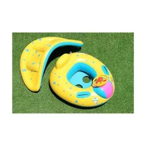 Alberca inflable para bebé en forma de aro con toldo para_3
