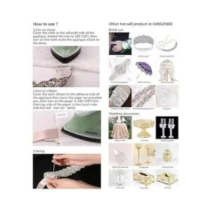 2 apliques de novia de diamantes de imitación para ajuar_4