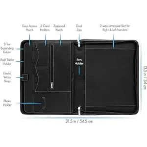 STYLIO carpeta portafolios con cremallera organizador de_2