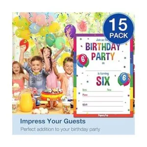 6 invitaciones Fiesta de cumpleaños con sobres 15_6