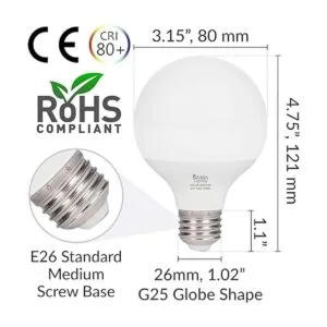 Simba Lighting G25 G80 Bombilla LED para baño espejo de_2