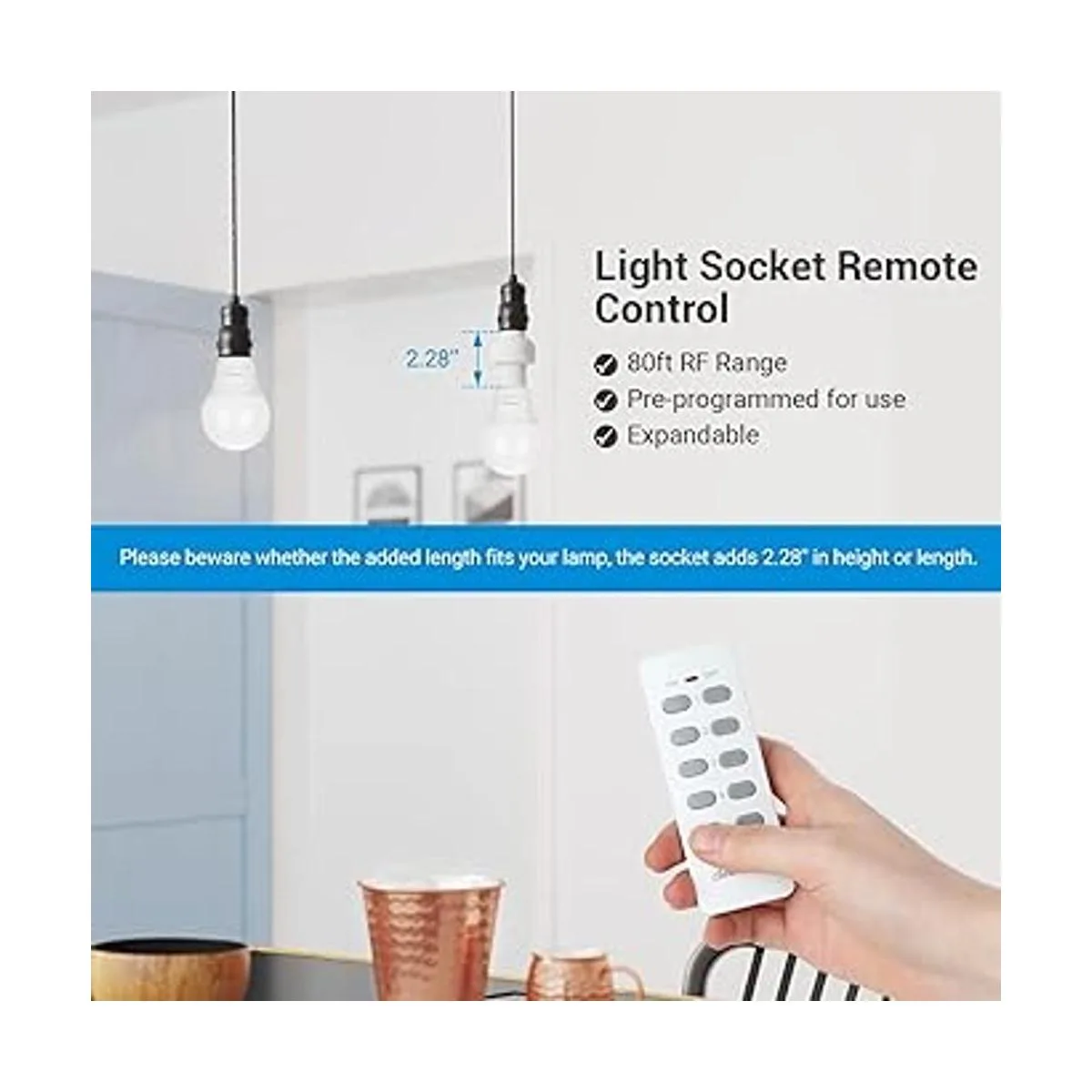 DEWENWILS Enchufe de lámpara de luz de control remoto E26_2