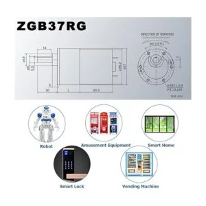 Greartisan Caja de cambios de 37 mm de diámetro con eje_2