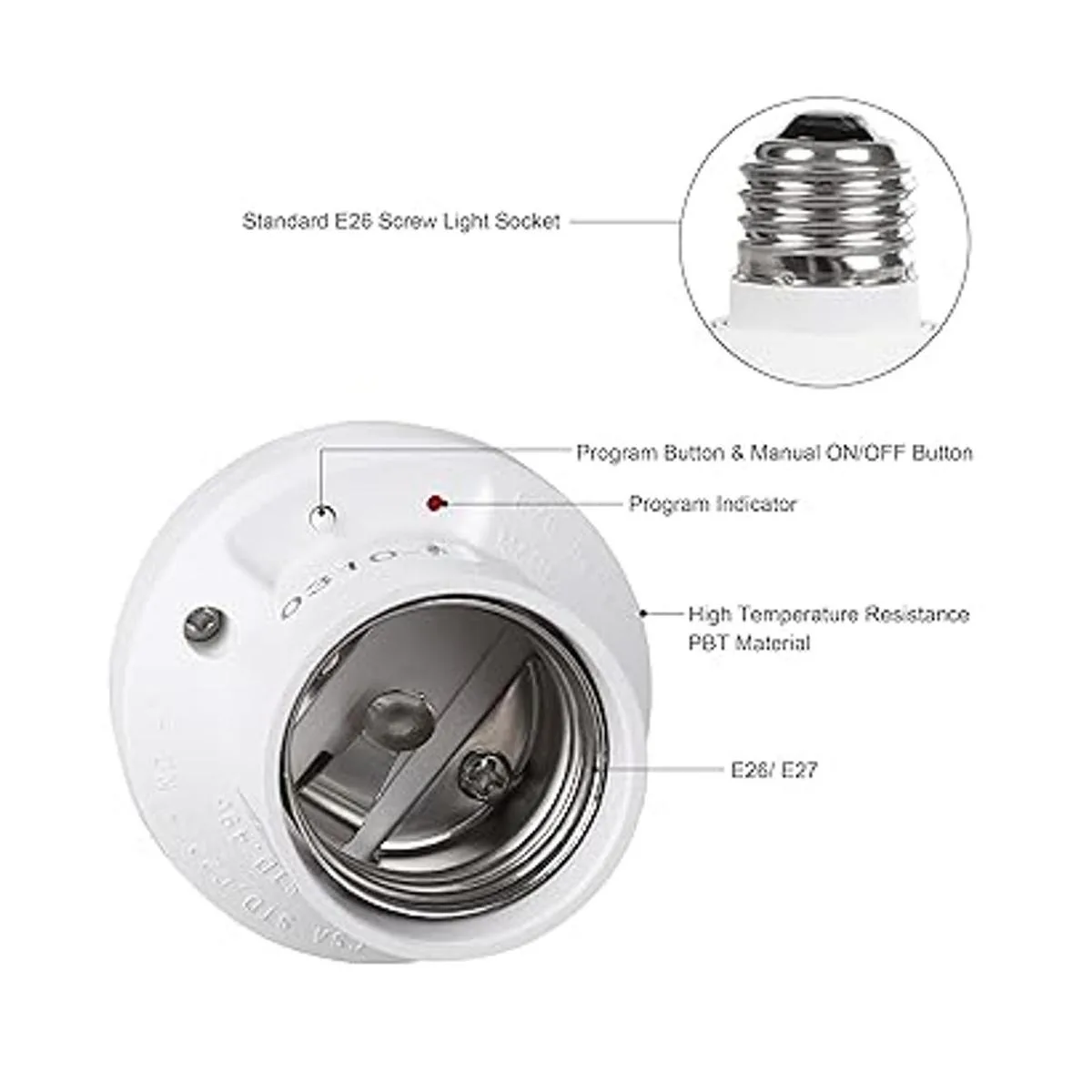 DEWENWILS Enchufe de lámpara de luz de control remoto E26_3