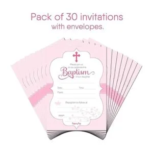 30 Bautismo invitaciones Girl con sobres Celebración_2