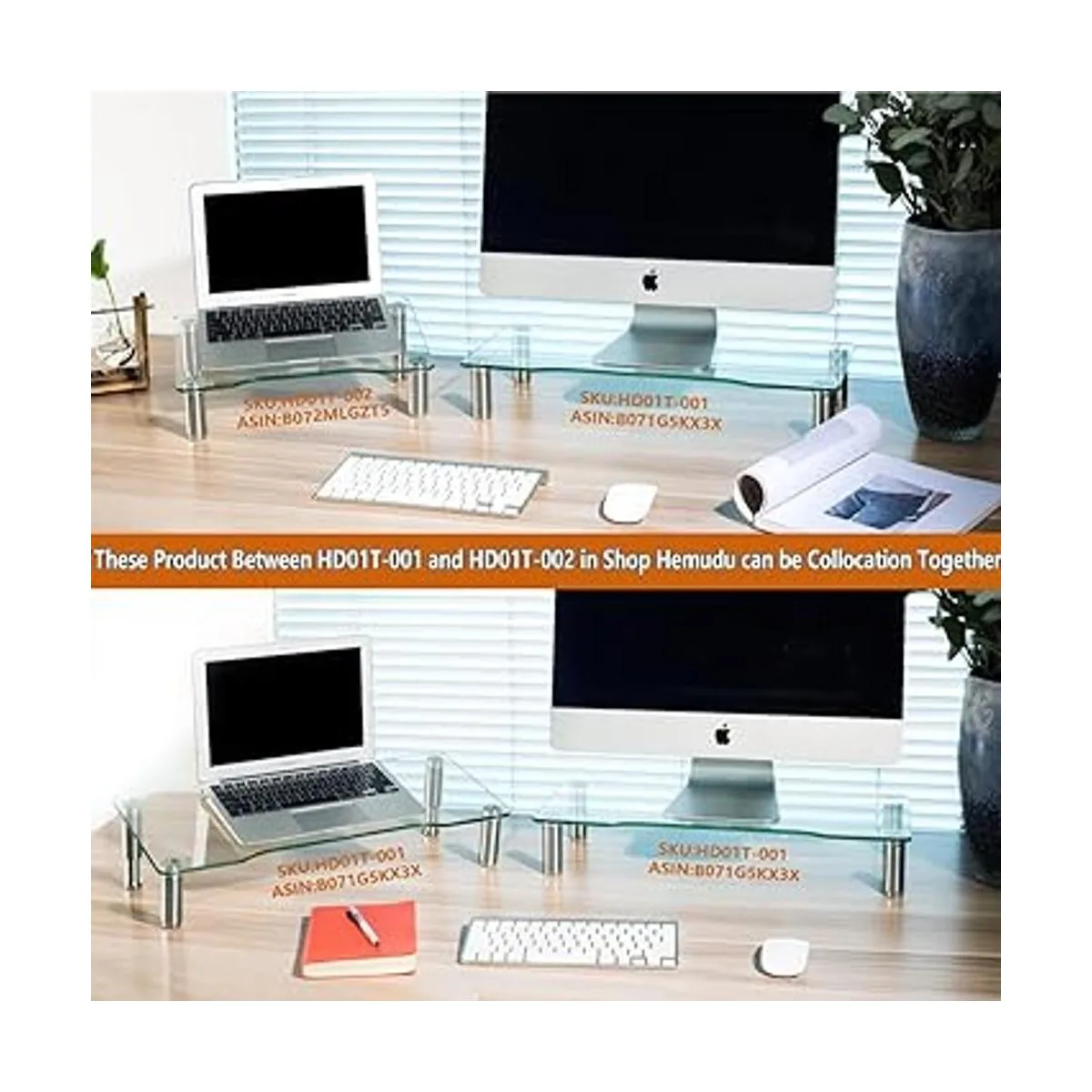 Elevador de monitor de computadora transparente con altura_2