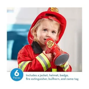 Melissa Doug Conjunto de disfraz de jefe de bomberos_3