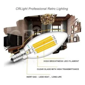 CRLight 6W LED bombillas de candelabro E12 base regulable_2