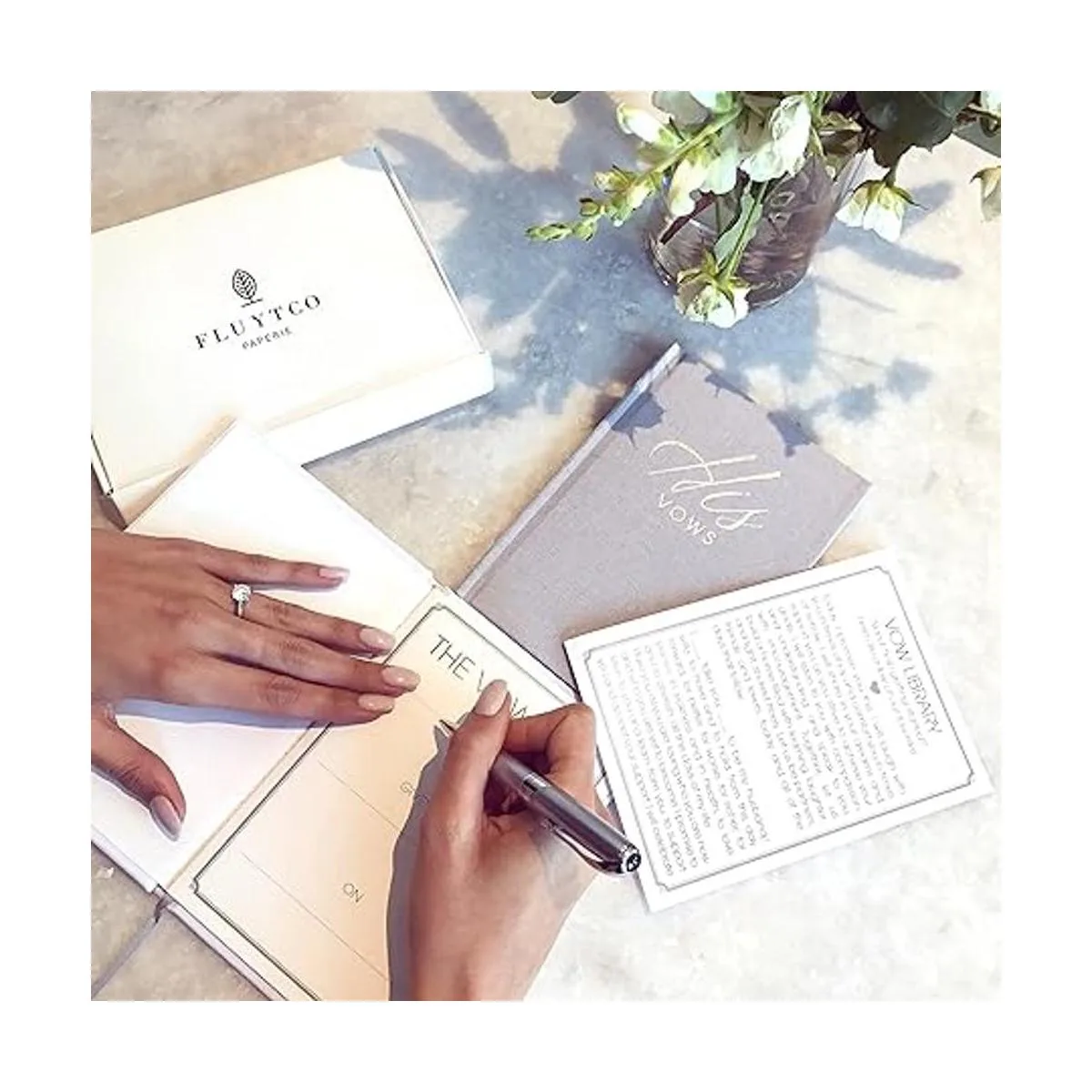 FLUYTCO Libro de votos de boda Keepsakes juego de 2_6