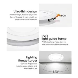 BOLXZHU Luces de techo LED redondas de doble color_3