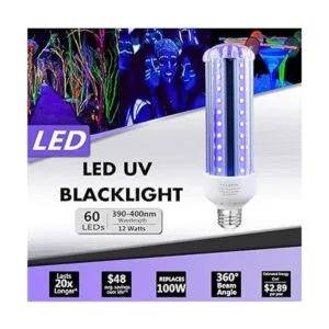 Bombilla de luz negra iluminación Lee de 12 W LED UV_2