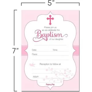 30 Bautismo invitaciones Girl con sobres Celebración_4