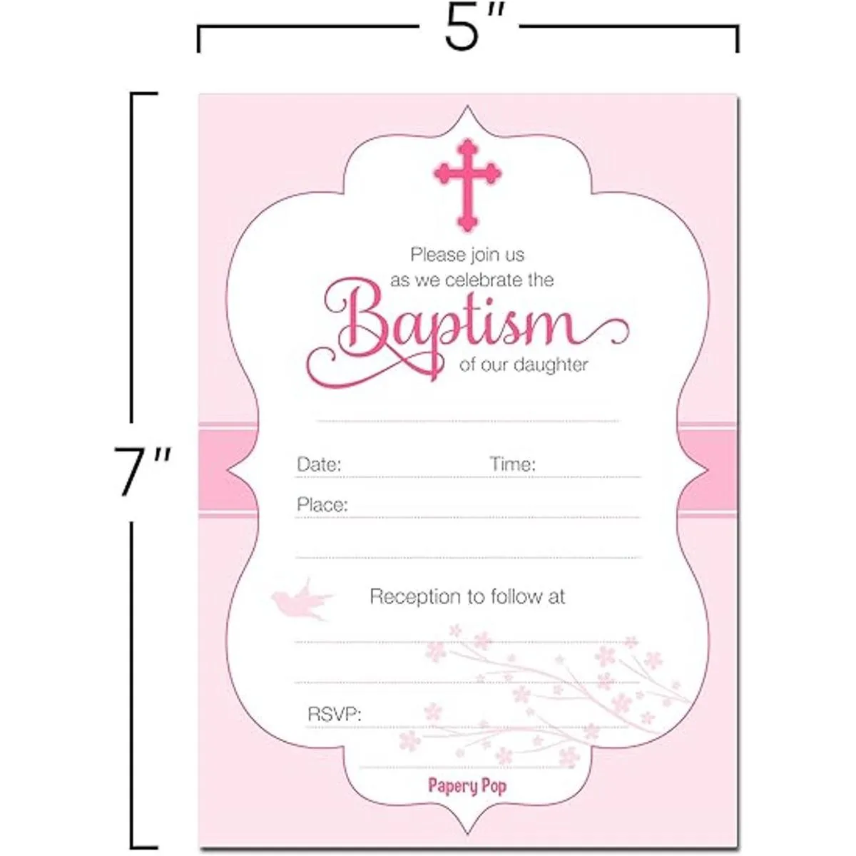 30 Bautismo invitaciones Girl con sobres Celebración_4