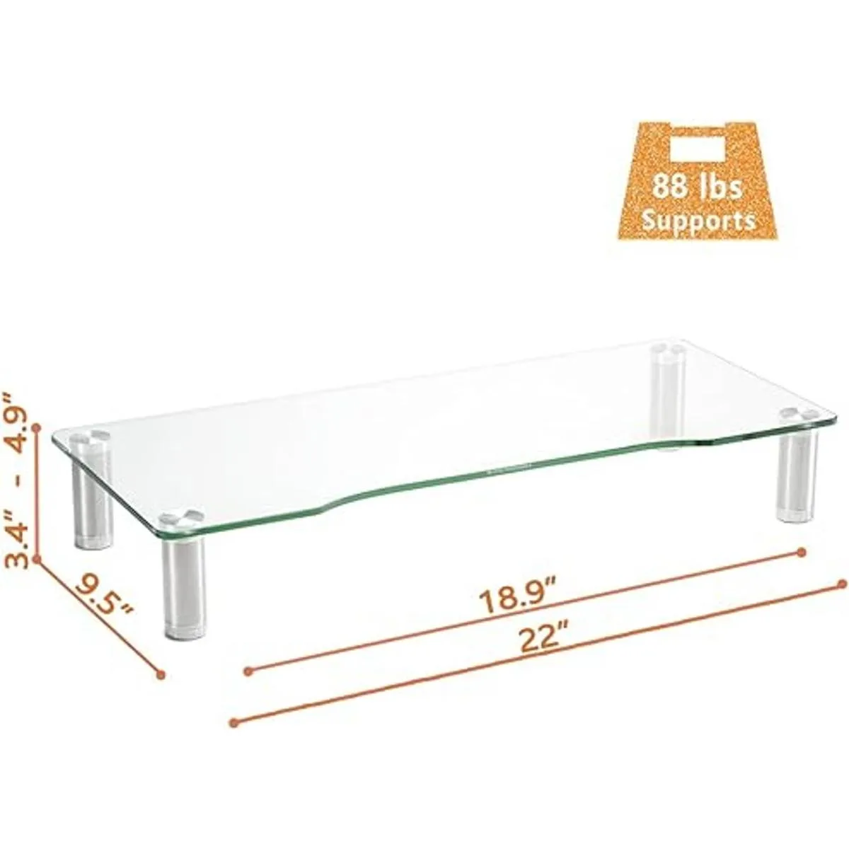 Elevador de monitor de computadora transparente con altura_3