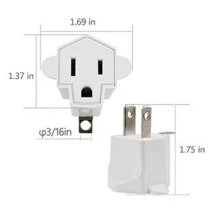 JACKYLED Clavija convertidora de 3 a 2 navajas adaptador_3