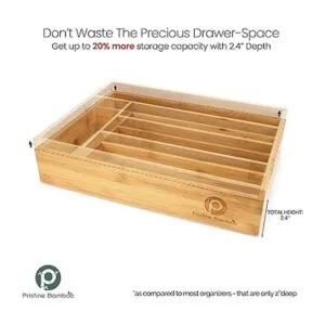 PRISTINE BAMBOO Organizador de bandeja de cubiertos de 10_5