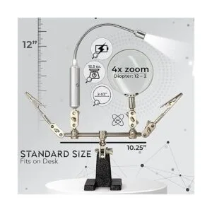 RamPro soporte con lupa de mano y cuello flexible con luz_2
