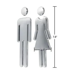 RJWKAZ Letrero de baño acrílico con respaldo adhesivo para_4