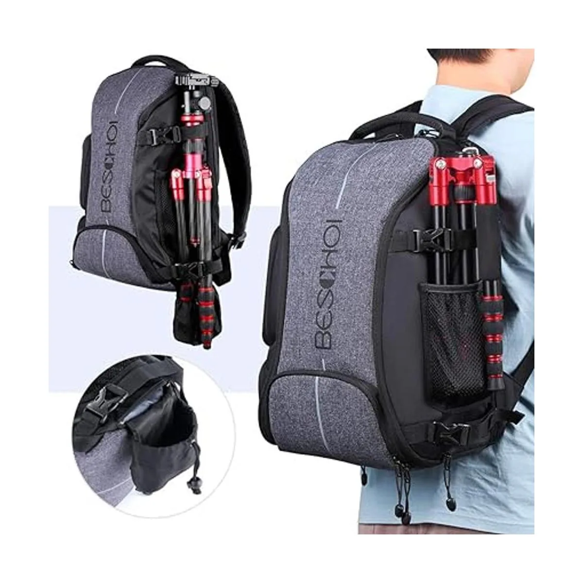 Beschoi Mochila impermeable para cámara bolsa de_5