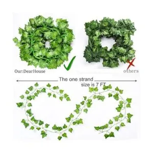 DearHouse Hiedra artificial y guirnalda de eucalipto Hojas_6