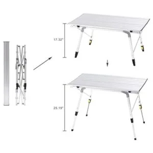 CampLand Mesa plegable ajustable de aluminio ligera_3